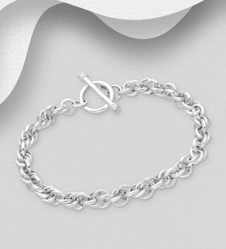 925 Sterling Silver Solid Rope Style Bracelet